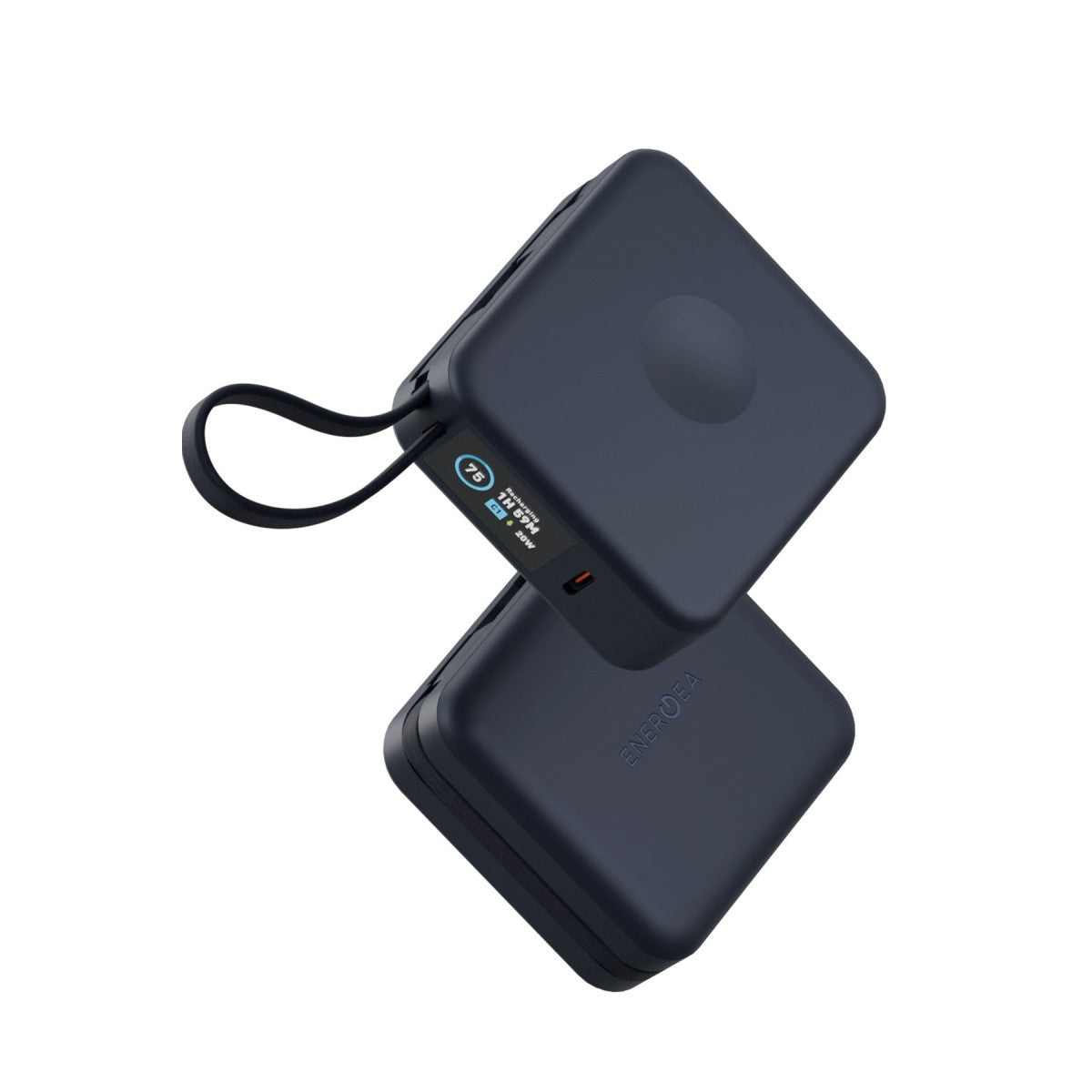Energea MagPac Mini Plus Dijital Göstergeli 10.000 mAh 2 Adet 20W Type-C Kablolu 1 Adet 20W Type-C ve 15W Kablosuz Şarj Çıkışlı PD Hızlı Şarj Magsafe Powerbank